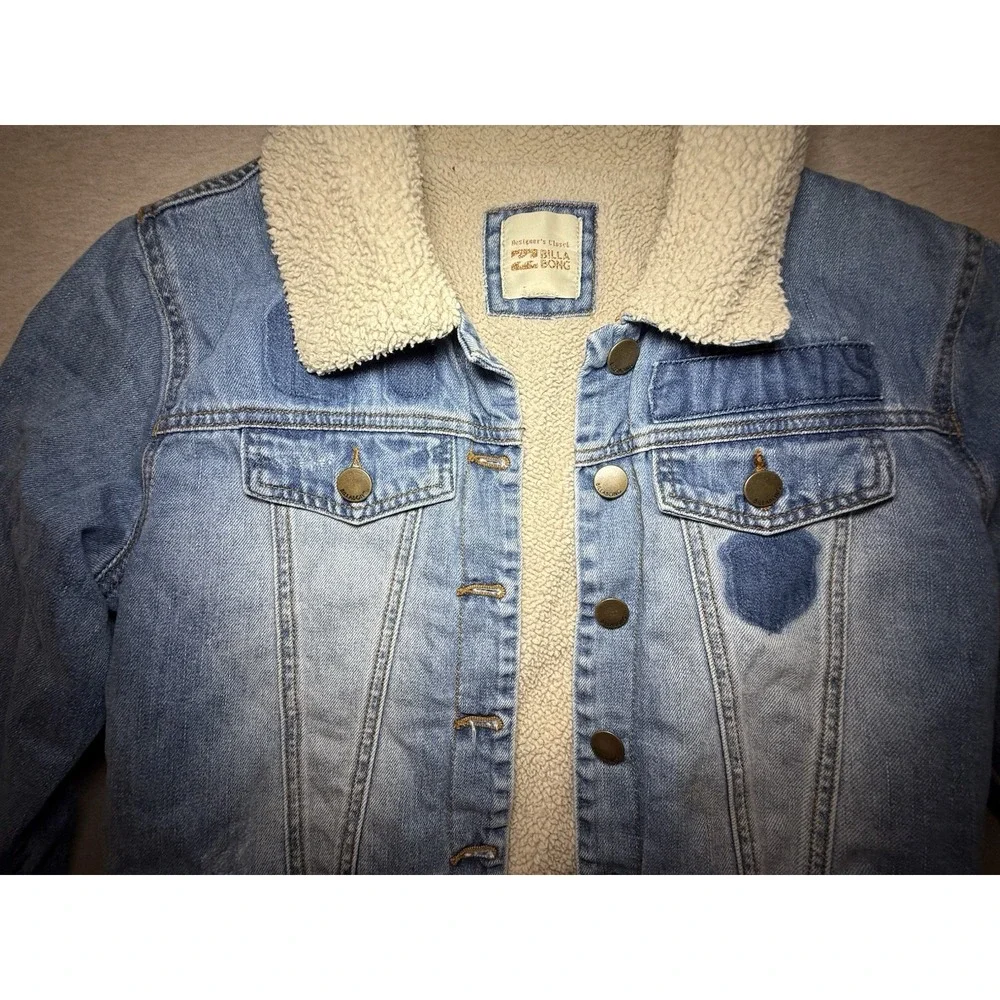 Billabong Kids Jean Jacket With Fluffy Collar Kid Size 10